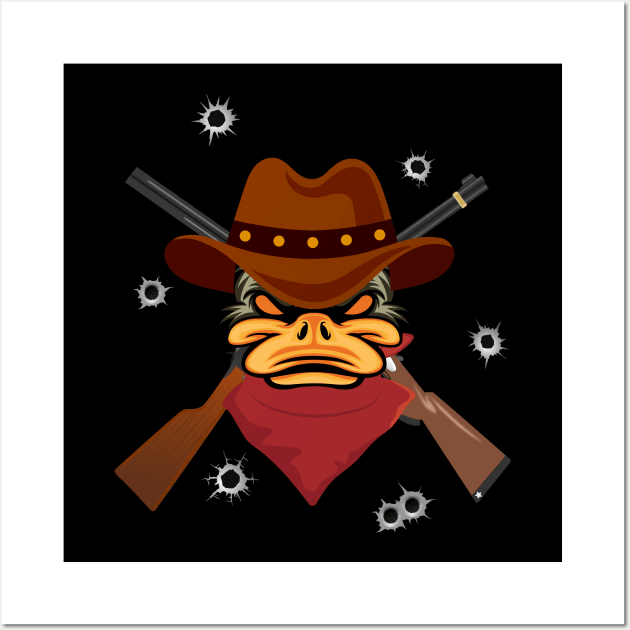 Cowboy Duck - Angry guns Wall Art by Smiling-Faces